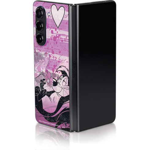 Looney Tunes Pepe Le Pew Purple Romance Galaxy Z Fold5 5G Skin