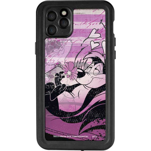 Looney Tunes Pepe Le Pew Purple Romance iPhone 11 Pro Max Waterproof Case