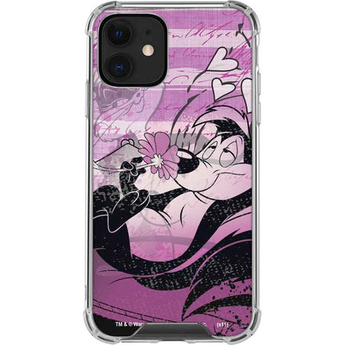 Looney Tunes Pepe Le Pew Purple Romance iPhone 12 Clear Case