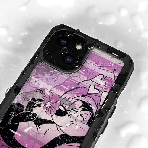 Looney Tunes Pepe Le Pew Purple Romance iPhone 13 Mini Waterproof Case