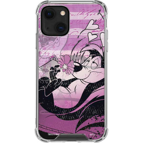 Looney Tunes Pepe Le Pew Purple Romance iPhone 14 Plus Clear Case