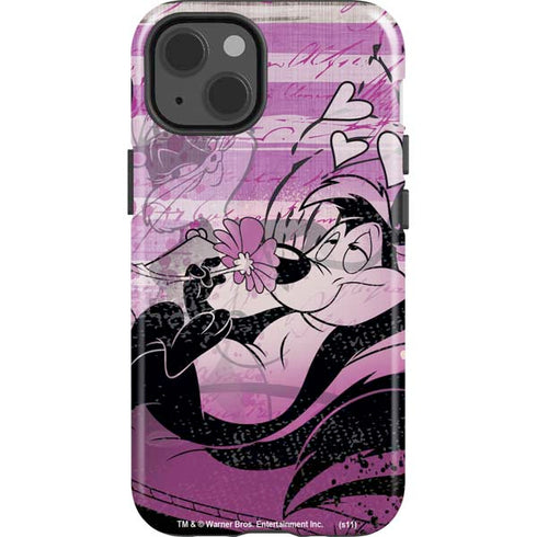 Looney Tunes Pepe Le Pew Purple Romance iPhone 15 Impact Case