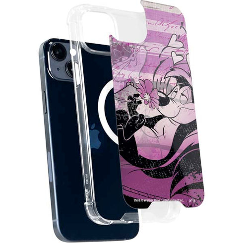 Looney Tunes Pepe Le Pew Purple Romance iPhone 15 Plus MagSafe Case