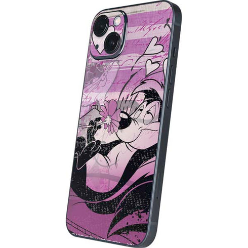 Looney Tunes Pepe Le Pew Purple Romance iPhone 15 Plus Skin