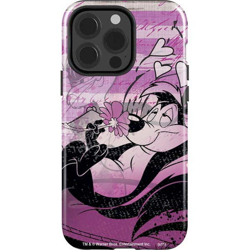 Looney Tunes Pepe Le Pew Purple Romance iPhone 15 Pro Impact Case