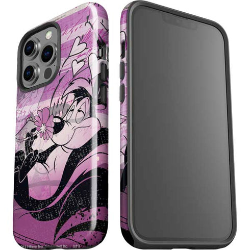 Looney Tunes Pepe Le Pew Purple Romance iPhone 14 Pro Impact Case