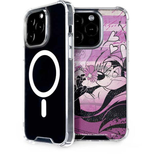 Looney Tunes Pepe Le Pew Purple Romance iPhone 15 Pro MagSafe Case