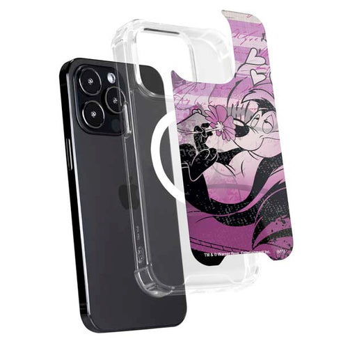 Looney Tunes Pepe Le Pew Purple Romance iPhone 15 Pro MagSafe Case