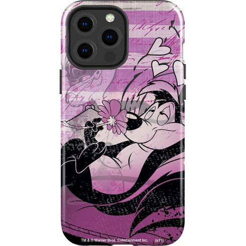 Looney Tunes Pepe Le Pew Purple Romance iPhone 15 Pro Max Impact Case