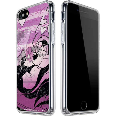 Looney Tunes Pepe Le Pew Purple Romance iPhone SE (2nd & 3rd Gen) Clear Case