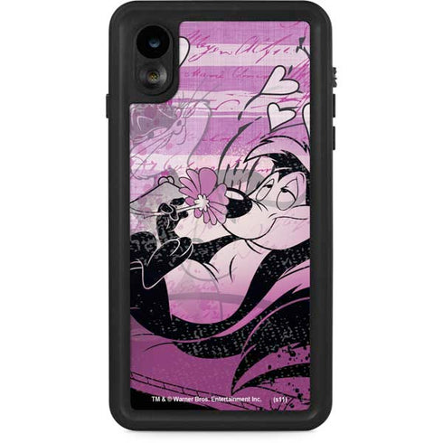 Looney Tunes Pepe Le Pew Purple Romance iPhone XR Waterproof Case
