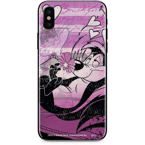 Looney Tunes Pepe Le Pew Purple Romance iPhone XS Max Skin