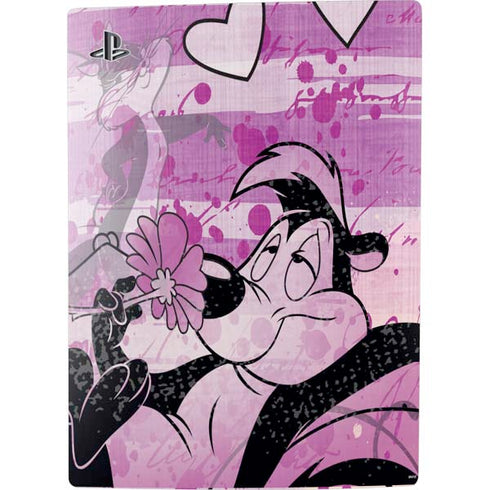 Looney Tunes Pepe Le Pew Purple Romance PS5 Digital Edition Console Skin