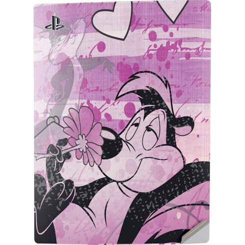 Looney Tunes Pepe Le Pew Purple Romance PS5 Digital Edition Console Skin