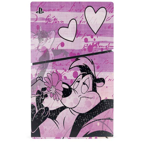 Looney Tunes Pepe Le Pew Purple Romance PS5 Slim Digital Edition Console Skin