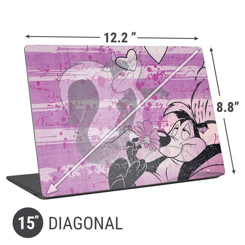 Looney Tunes Pepe Le Pew Purple Romance Universal Laptop 15in (12.2 x 8.8in) Skin