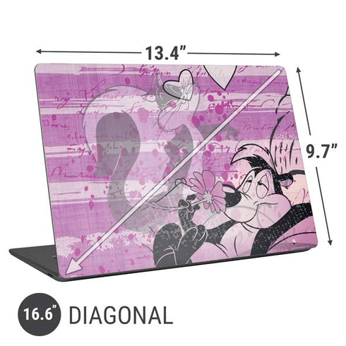 Looney Tunes Pepe Le Pew Purple Romance Universal Laptop 16.6in (13.4 x 9.7in) Skin