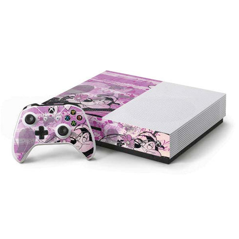 Looney Tunes Pepe Le Pew Purple Romance Xbox One S Console and Controller Bundle Skin