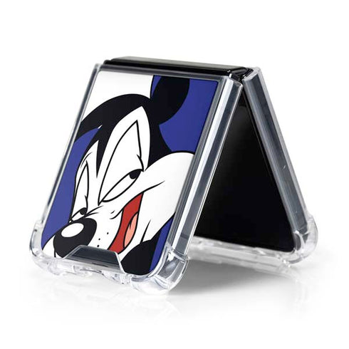 Looney Tunes Pepe Le Pew Zoomed In Galaxy Z Flip5 5G Clear Case