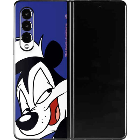 Looney Tunes Pepe Le Pew Zoomed In Galaxy Z Fold3 5G Skin