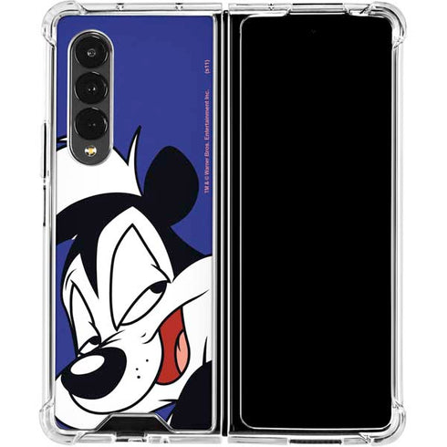 Looney Tunes Pepe Le Pew Zoomed In Galaxy Z Fold4 5G Clear Case