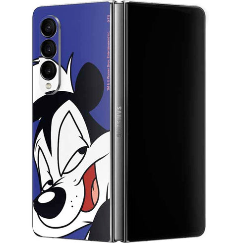 Looney Tunes Pepe Le Pew Zoomed In Galaxy Z Fold4 5G Skin