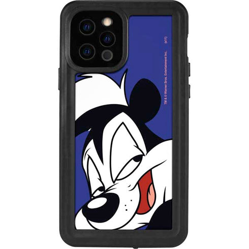 Looney Tunes Pepe Le Pew Zoomed In iPhone 12 Pro Waterproof Case