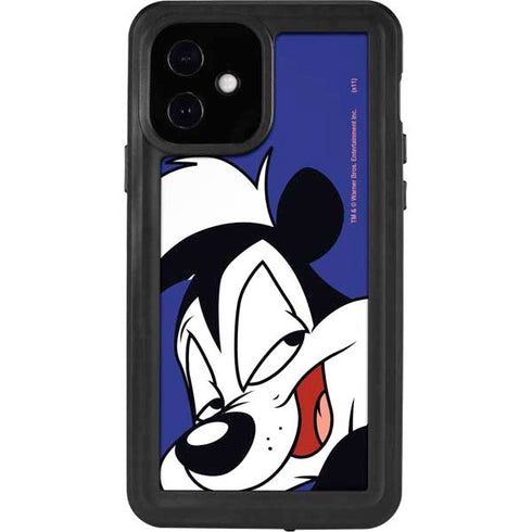 Looney Tunes Pepe Le Pew Zoomed In iPhone 12 Waterproof Case