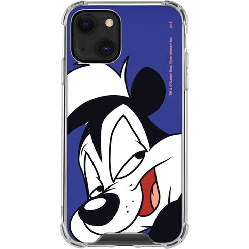 Looney Tunes Pepe Le Pew Zoomed In iPhone 14 Clear Case