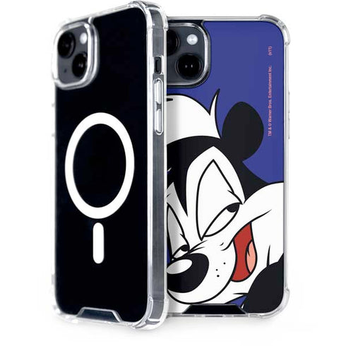Looney Tunes Pepe Le Pew Zoomed In iPhone 15 Plus MagSafe Case