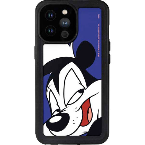Looney Tunes Pepe Le Pew Zoomed In iPhone 14 Pro Max Waterproof Case