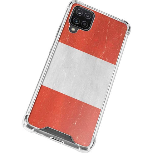 Peru Flag Distressed Galaxy A12 Clear Case