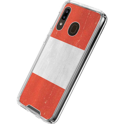 Peru Flag Distressed Galaxy A30 Clear Case