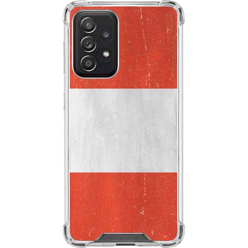 Peru Flag Distressed Galaxy A52 5G Clear Case