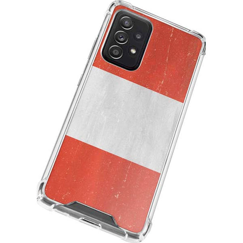 Peru Flag Distressed Galaxy A52 5G Clear Case