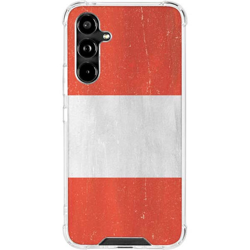 Peru Flag Distressed Galaxy A54 5G Clear Case