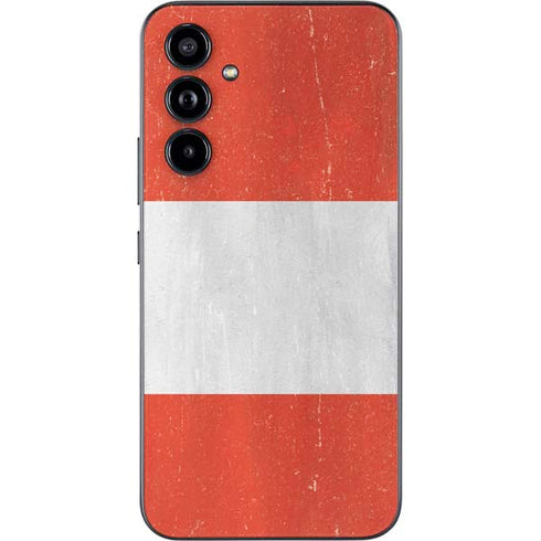 Peru Flag Distressed Galaxy A54 5G Skin
