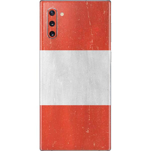 Peru Flag Distressed Galaxy Note 10 Skin