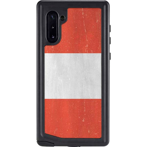 Peru Flag Distressed Galaxy Note 10 Waterproof Case