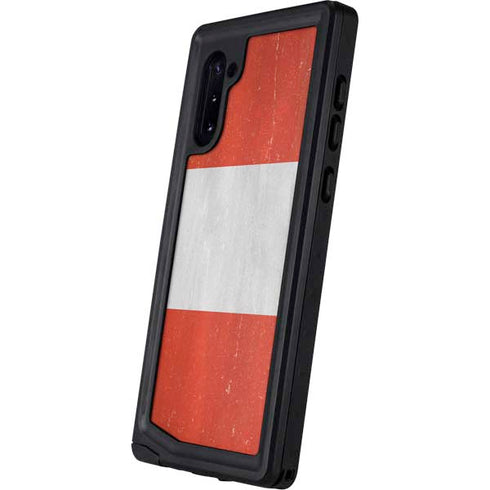 Peru Flag Distressed Galaxy Note 10 Waterproof Case