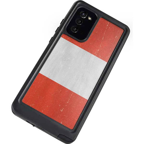Peru Flag Distressed Galaxy Note20 5G Waterproof Case