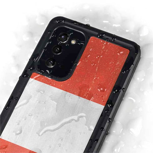 Peru Flag Distressed Galaxy Note20 5G Waterproof Case