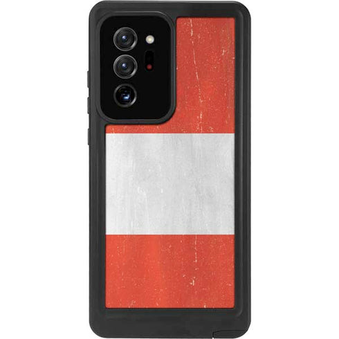 Peru Flag Distressed Galaxy Note20 Ultra 5G Waterproof Case