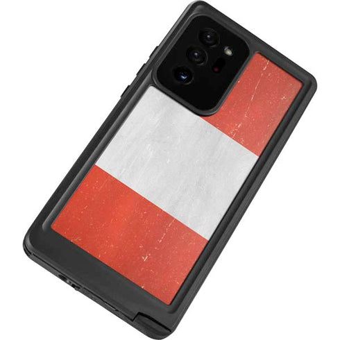 Peru Flag Distressed Galaxy Note20 Ultra 5G Waterproof Case