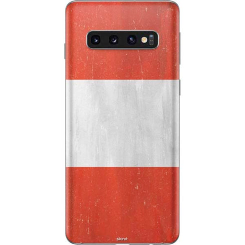 Peru Flag Distressed Galaxy S10 Skin