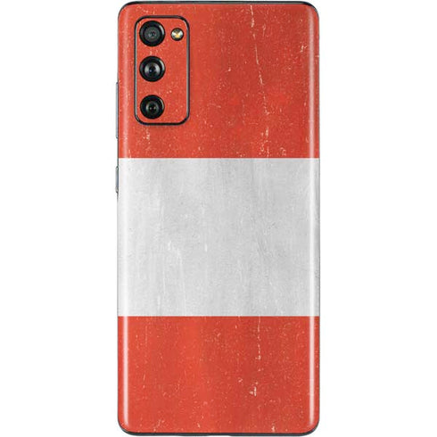 Peru Flag Distressed Galaxy S20 Fan Edition Skin