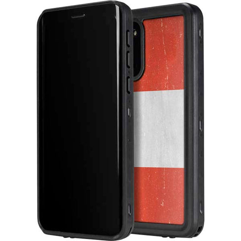 Peru Flag Distressed Galaxy S20 Waterproof Case