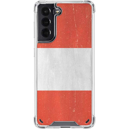 Peru Flag Distressed Galaxy S21 5G Clear Case