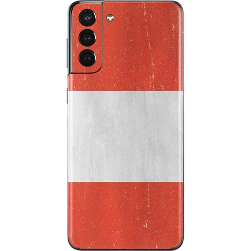Peru Flag Distressed Galaxy S21 Plus 5G Skin