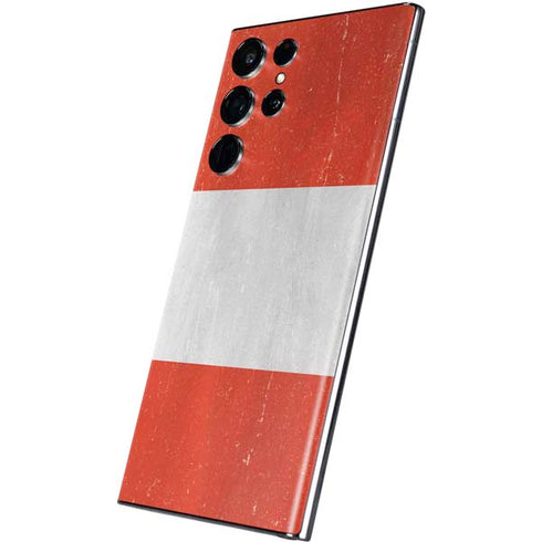 Peru Flag Distressed Galaxy S22 Ultra Skin